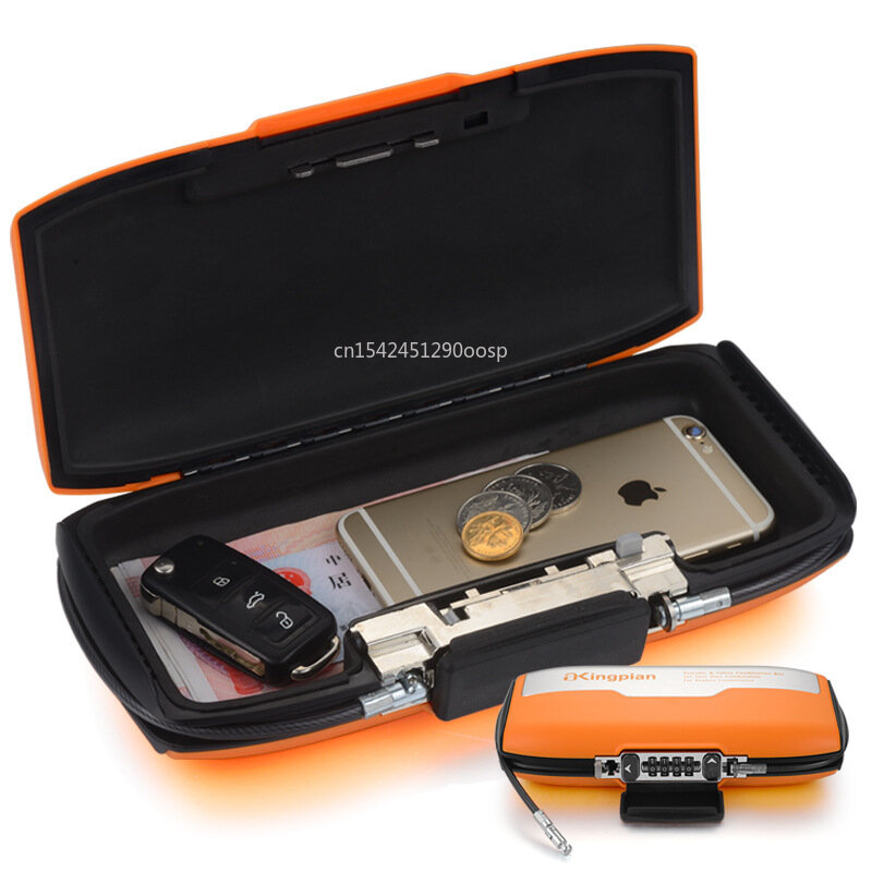 Coffre-fort portable avec verrouillage par mot de passe, mini coffre-fort avec câble métallique, boîte de rangement pour téléphone portable, carte d'argent et bijoux