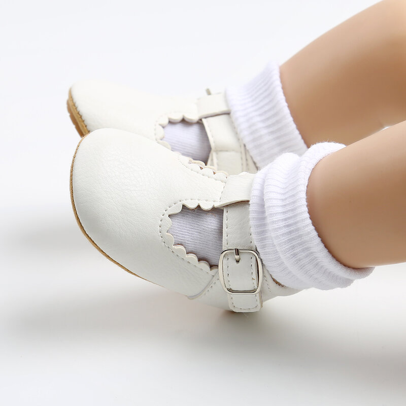 أحذية للأطفال حديثي الولادة من KIDSUN مصنوعة من جلد البولي يوريثان ومزودة بشريط وحذاء للأولاد والبنات ومزودة بنعل مطاطي ومضاد للانزلاق أحذية لمشوا لأول مرة أحذية للرضع
