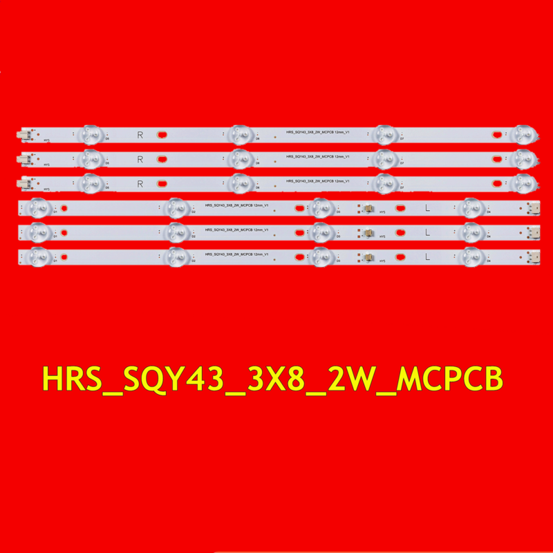 Bande de rétroéclairage LED pour TV, HRS_SQY43_3X8_2W_MCPCB 12mm_V1