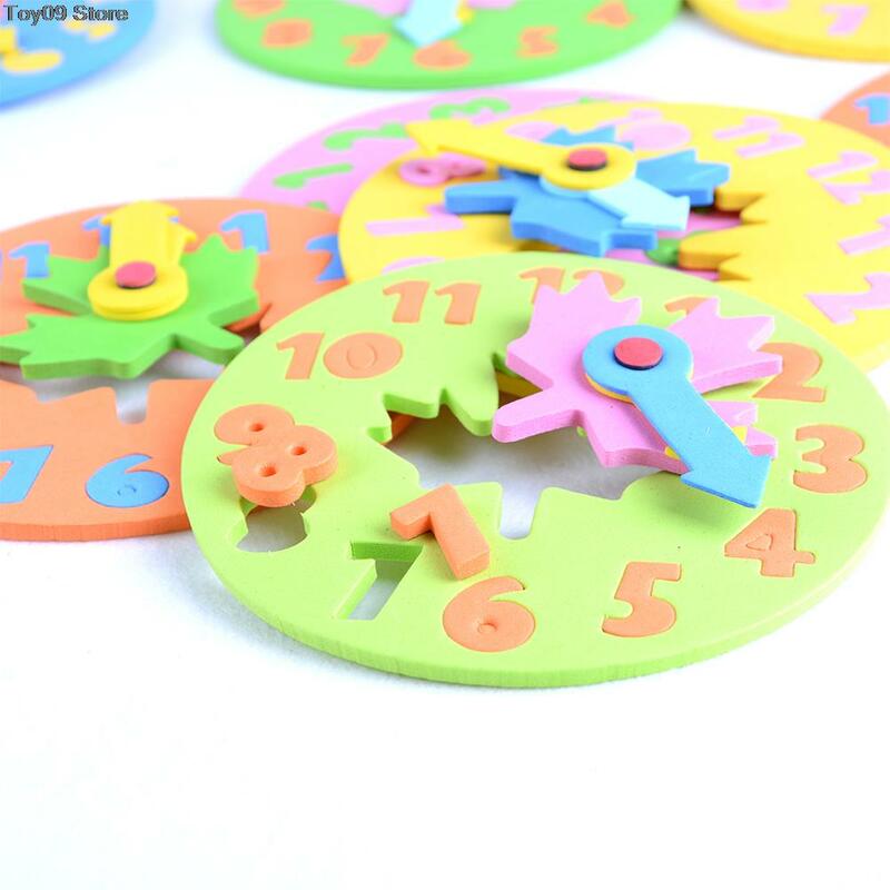 DIY Eva Clock Learning Education Toys, Fun Math Game para Crianças, Baby Kids Gifts, 3 a 6 anos de idade, 1 2pcs