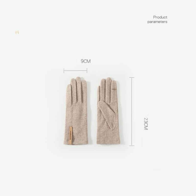 Однотонные бархатные теплые перчатки с надписью, зимние перчатки, перчатки с закрытыми пальцами, кашемировые перчатки, перчатки для сенсорного экрана, женские перчатки
