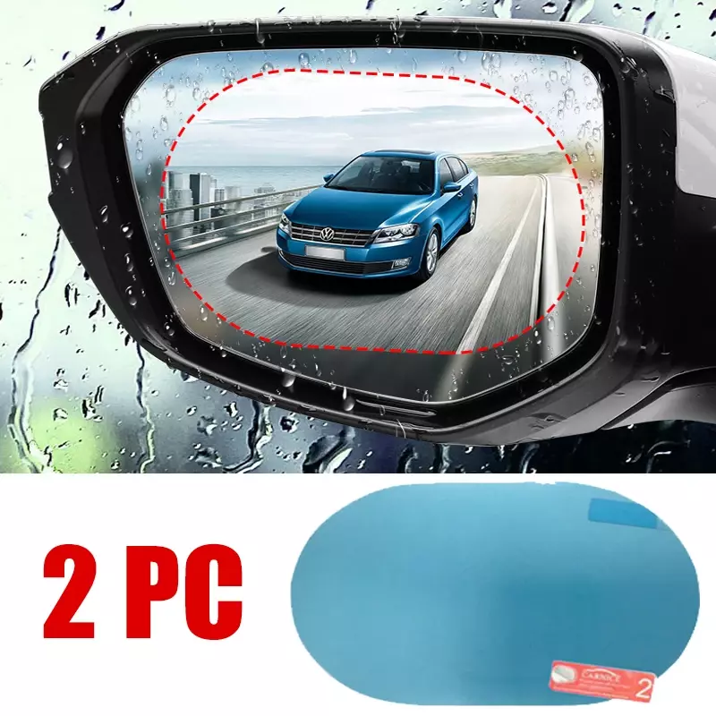 Pegatina para espejo retrovisor de coche, película a prueba de lluvia, visión clara en días lluviosos, 2 piezas