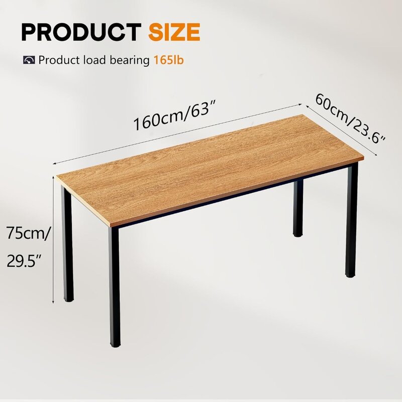 63-Дюймовый X-большой компьютерный стол, составная деревянная доска, достойный и устойчивый стол для дома и офиса/рабочей станции/стола,