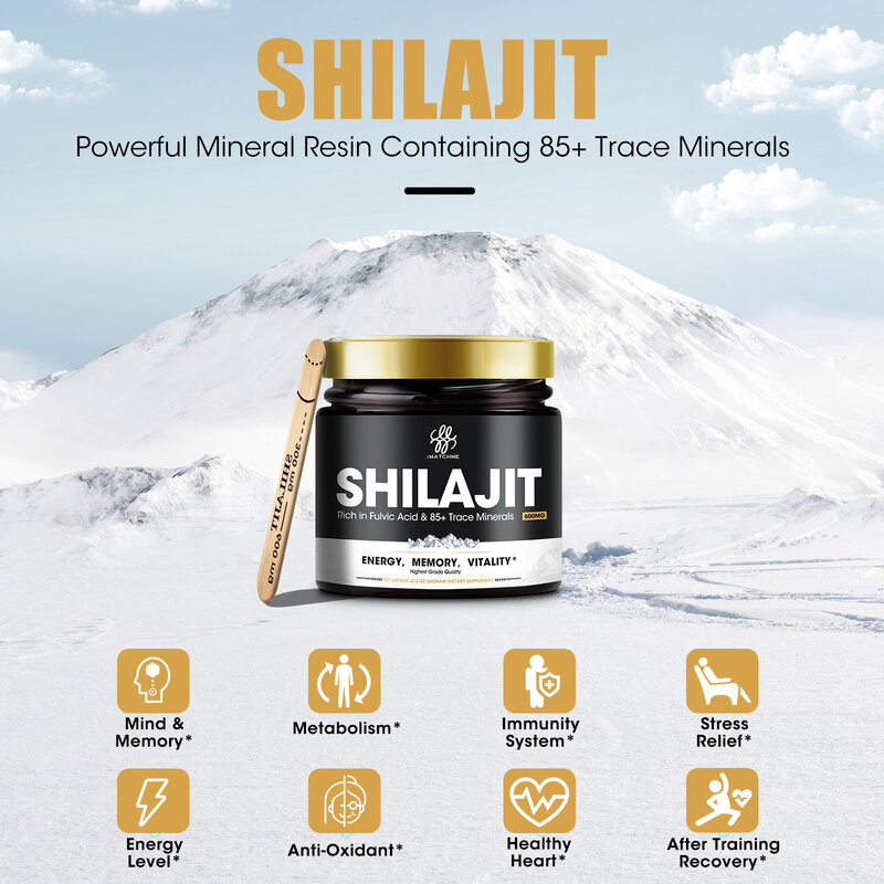 Shilajit Eretion Resina Mineral Suplementos, Poderosa Alta Pureza, Orgânica Natural, Melhorar o Desempenho e Resistência
