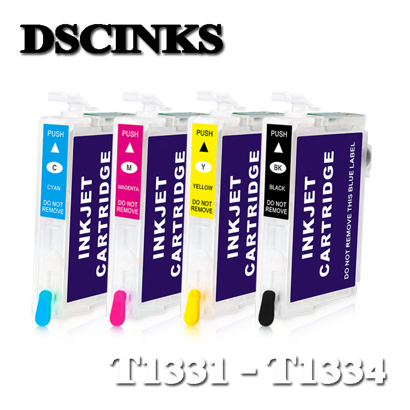 4 Stuks Refill Inkt Cartridge T1331-T1334 Met Permanente Chip Voor Epson Stylus NX420 T22 TX120 TX420W TX320F Workforce 320 Printer