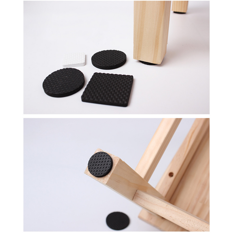 48 buah 22cm alas meja anti-selip bantalan berperekat penutup kaki pelindung lantai senyap untuk furnitur kursi meja (hitam bulat)