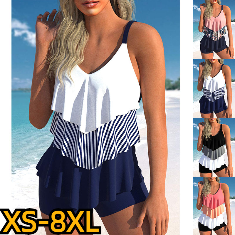 2023 Summer 3D Print Tankinis Women's Fashion Monokini New Swimming Tankinis Set Swimwear Beach Wear Two Piece Beach Swimwear