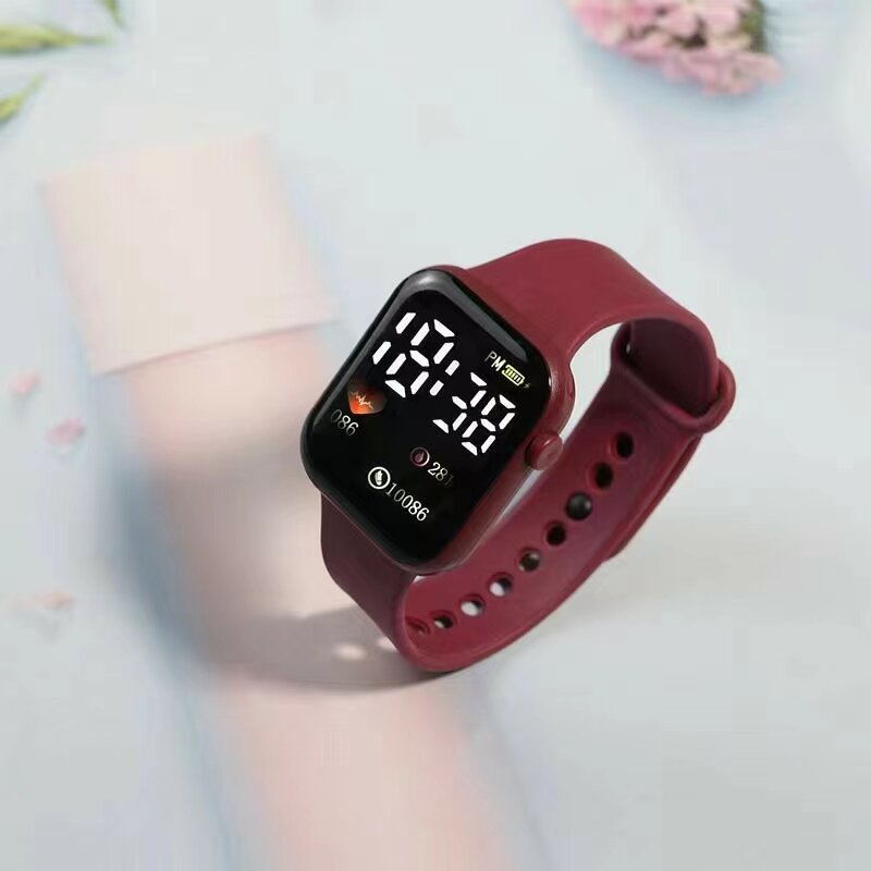 Новинка, Y1, квадратные женские часы с кнопками любви, простые цифровые спортивные электронные часы для студентов