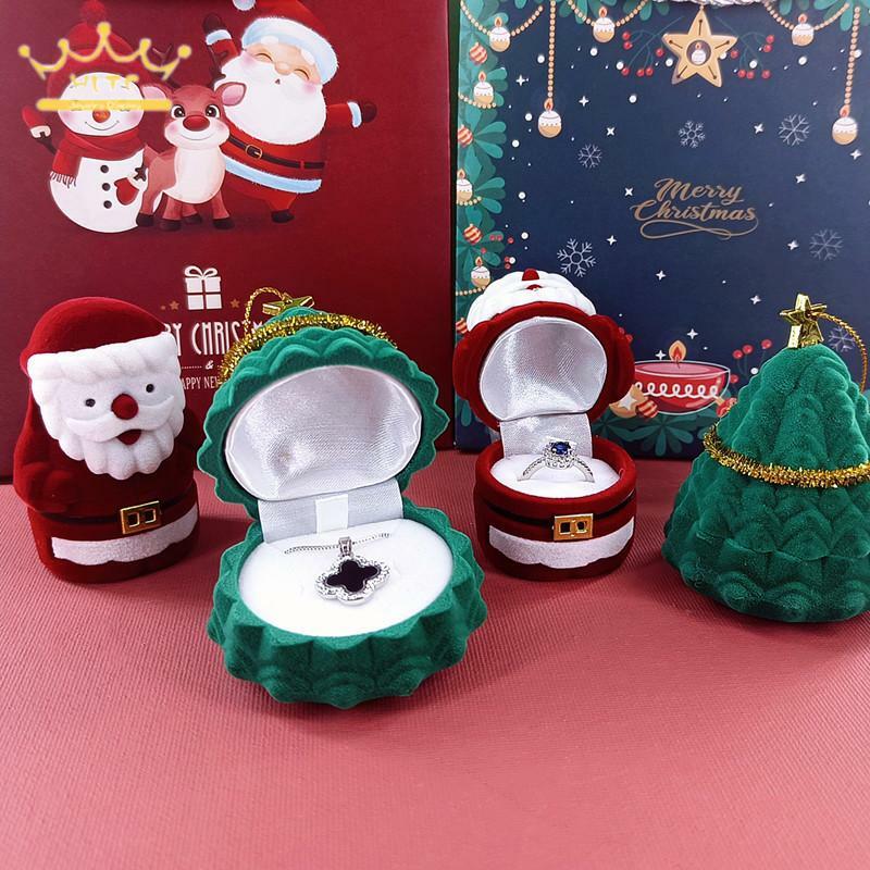 Weihnachts geschenk Verpackungs box Vorschlag Ehering Box für Braut kleinen Schmuck Aufbewahrung koffer Ohr stecker Halter Party Überraschung geschenk