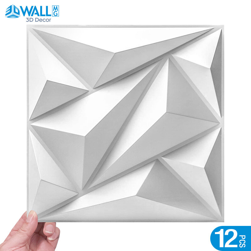 12 Stück Super 3D Kunst Wand paneel PVC wasserdichte Renovierung 3D Wanda uf kleber Fliesen Dekor Diamant Design DIY Home Decor11.81 ''x 11.81''