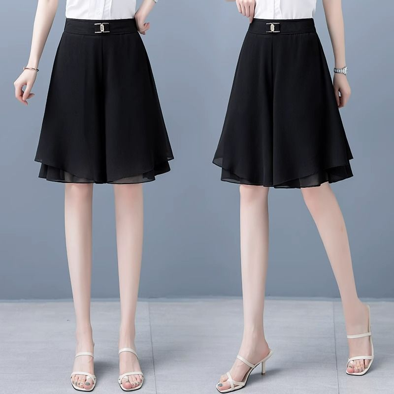 Korean Version Fashion Versatile Woolen Five Point Shorts Women's Solid Zipper Button High Waist Casual Straight A-line Pants