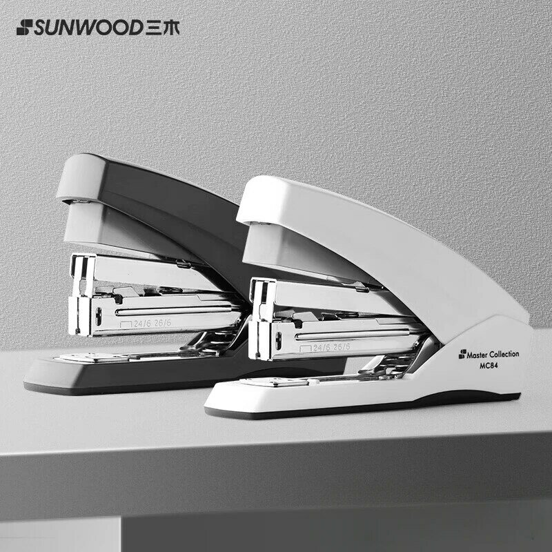 25 листов, простой степлер серии SUNWOOD Master MC84, черный, белый