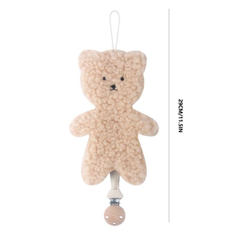 Bear Shaped Pacifier Clip Holder Leash Hanging Strap Ornament for Newborn Infant