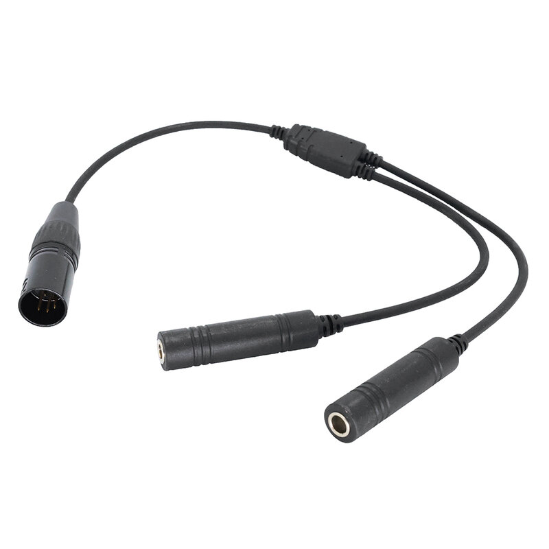 GA Dual Plugs To Airbus 5 Pin XLR Adapter Universal Aviation Headphone Cable for Aviation Communication