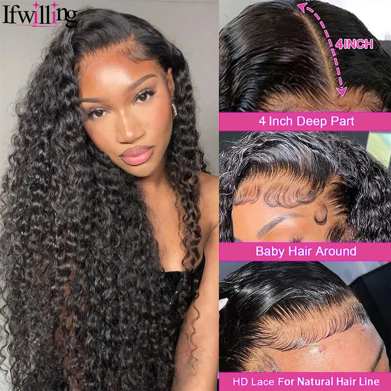 13x4 HD Lace Frontal Wig Kinky Curly Wigs Human Hair 30 Inch Lace Front Wig Human Hair Glueless Brazilian Wigs On Sale