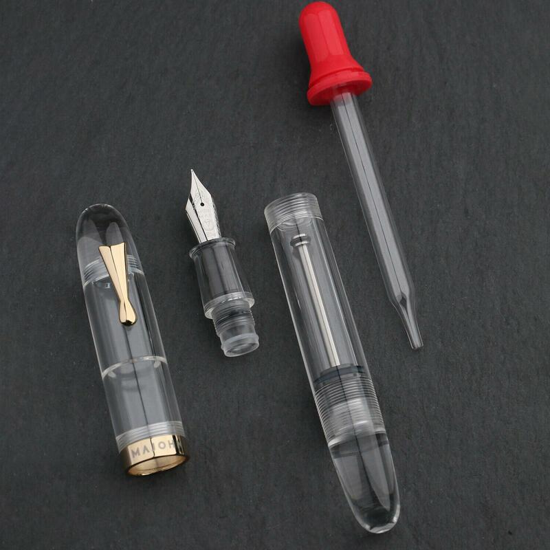 قلم حبر شفاف ذو سعة كبيرة من MAJOHN ، قلم كتابة بالحبر ، قلم تعبئة مع غطاء للعين ، هدية للمكتب ، EF ، F ، M ، C4 ، EF ، صندوق القلم ، T2Q1