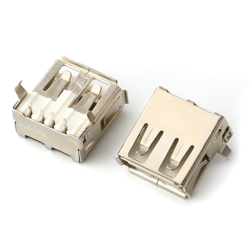 Conector de solda fêmea Jacks, soquete PCB, tipo A, 90 graus Horizontal Hetero Inserção Patch, porta padrão, USB, 1-5Pcs