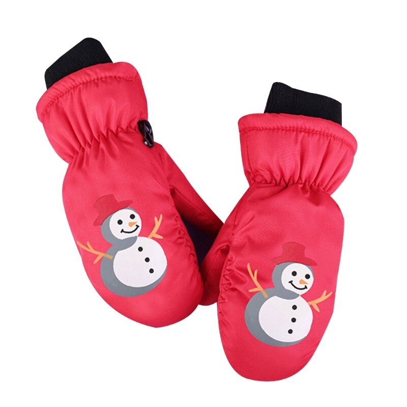 Śliczne rękawiczki narciarskie ze wzorem bałwana Dziecięce rękawiczki Zimowe ciepłe rękawiczki dla dzieci G99C
