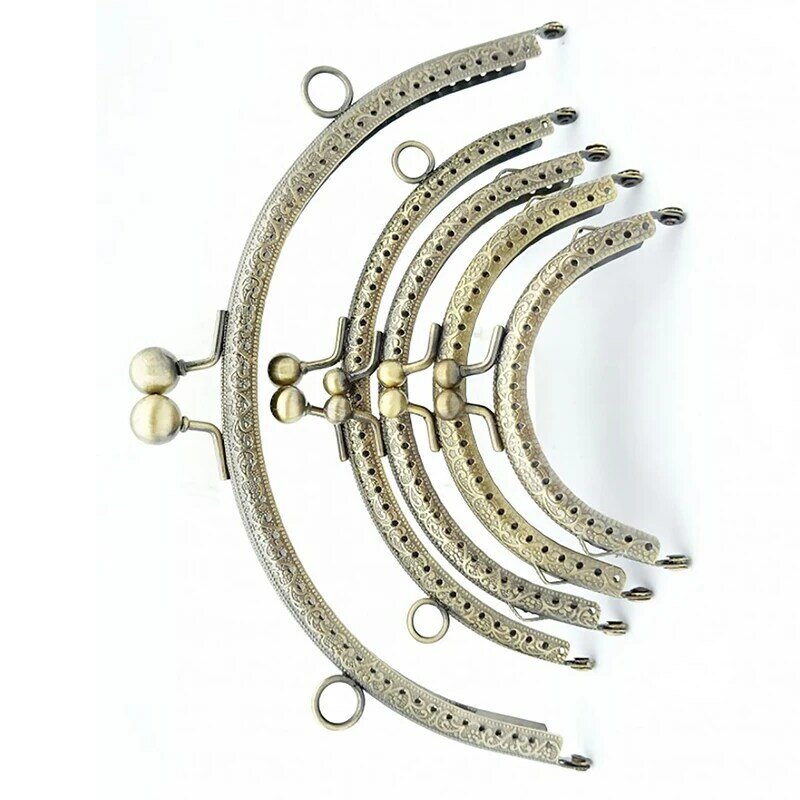 1pcs Metal Semicirc Frame Purse Handle Coin Bags Metal Kiss Clasp Lock Frame Accessories 8.5/10.5/12.5/15/20.5cm