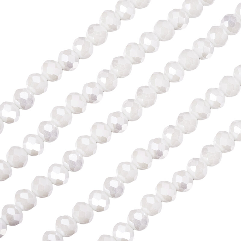 10 Strands 6mm Electroplate Glass Beads Strands Loose Spacer Bead AB Color Plated Faceted for Jewelry Making DIY Bracelet