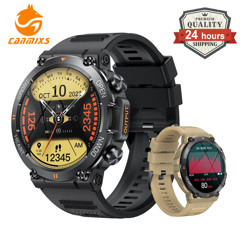 Смарт-часы CanMixs мужские, водостойкие, IP68, 400 мАч