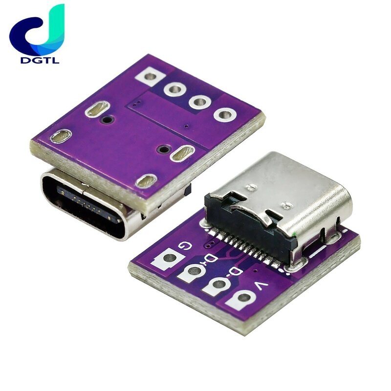USB3.1 16P to 2.54 high current power conversion board is inserted on both sides of the TYPE-C motherbase test board