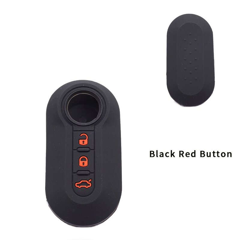 Xinyuexin 3 Buttons Silicone Car Key Case Cover for Fiat 500 Flip Folding Remote Key Shell for Fiat Punto Panda Car Accessories