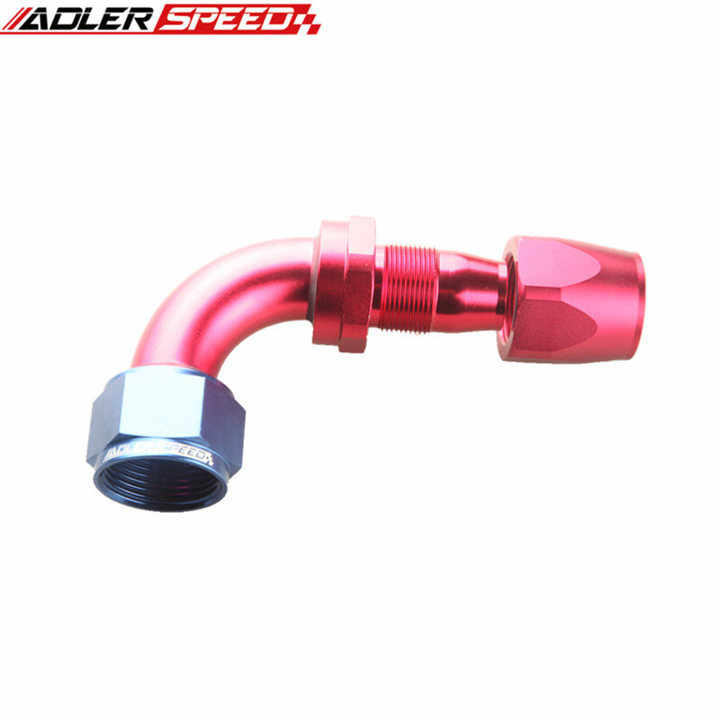 ADLER SPEED 	 16AN AN-16 90 Degree Swivel Hose End Oil Fuel Line Adapter Fitting Red-Black/Black/Red-Blue