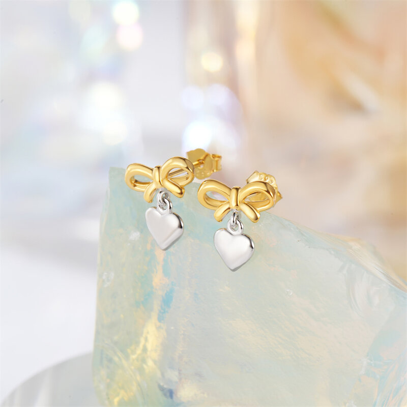 CANNER 2024 New Trend S925 Sterling Silver Mini Love Heart Piercing orecchini per le donne Fine Jewelry regali Pendientes Plata