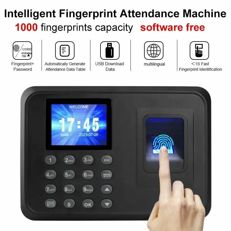 Интеллектуальный электронный аппарат F01 (сканер отпечатка пальца + пароль), USB-устройство для загрузки и управления данными для офисного завода