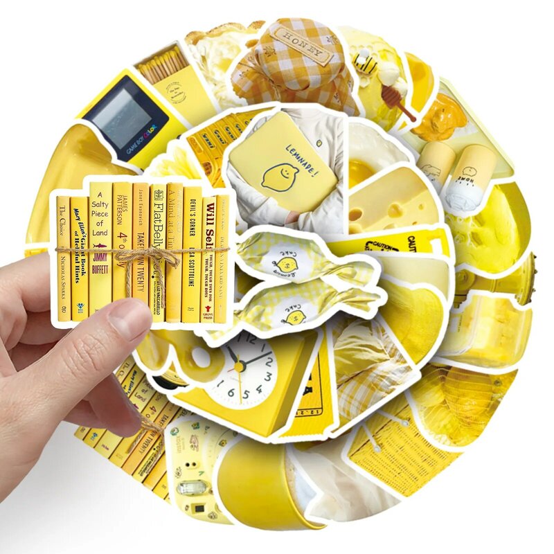 50Pcs Yellow Ins Element Series adesivi Graffiti adatti per la decorazione del Desktop del casco del computer portatile giocattoli adesivi fai da te all'ingrosso