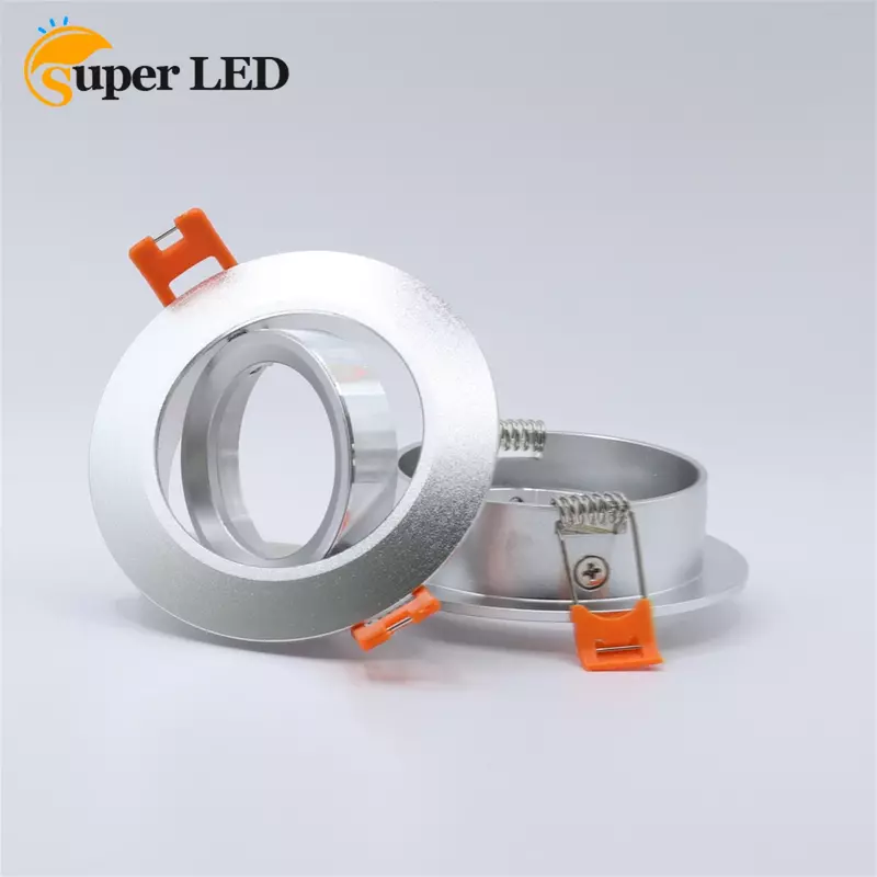 Carcasa de globo ocular LED GU10 MR16, carcasa de luz descendente plateada de un solo cabezal, accesorio de carcasa de foco LED
