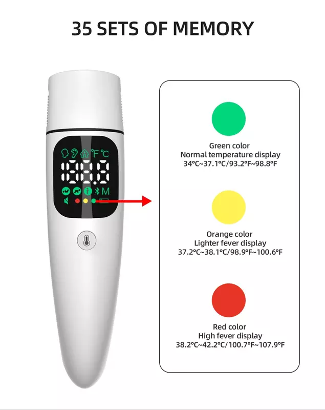 Termometr cyfrowy LED bezkontaktowy termometr medyczny na podczerwień odpowiedni dla dorosłych i niemowląt, dokładny i szybki termometr,