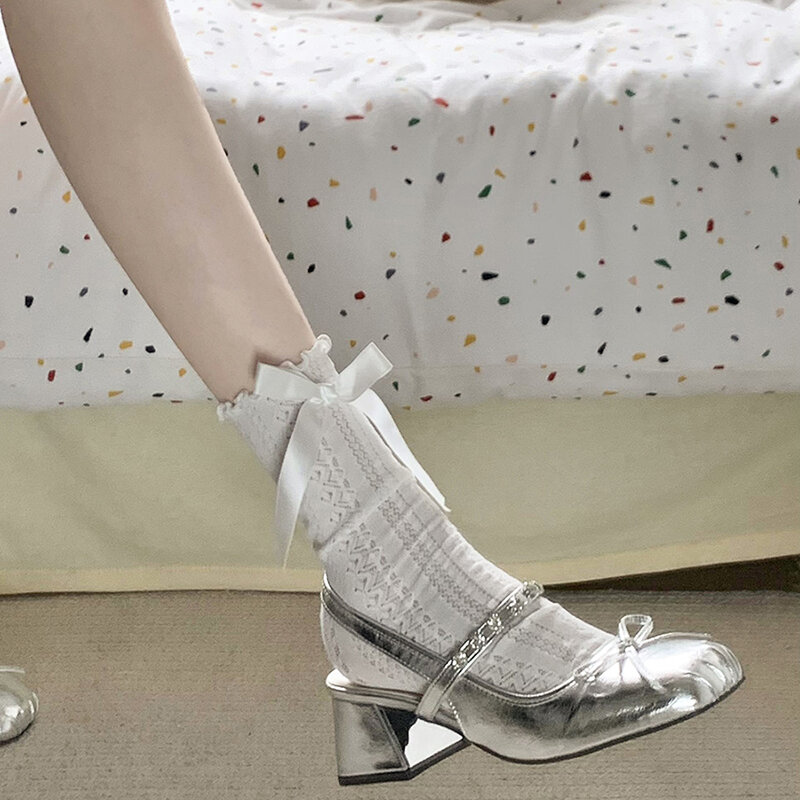 Sandalias de tacón alto con nudo de mariposa para mujer, zapatos de vestir al aire libre, moda de diseñador, Verano