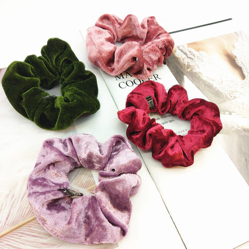 1PC New Velvet Scrunchies Elastic Hair Bands Ponytail Holder Scrunchies Tie Hair Rubber Band Headband Lady Hair Accessories