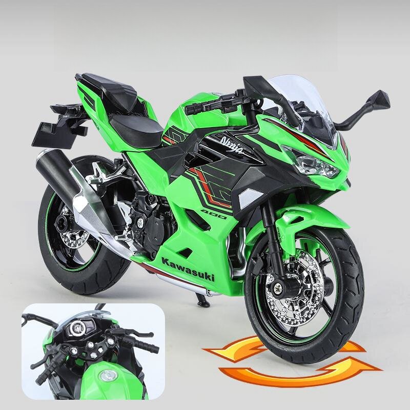 Juguete en miniatura de motocicleta KAWASAKI Ninja 1/12, modelo de Metal fundido a presión 1:12, Colección Super Sport Sound & Light, regalo para niños, 400