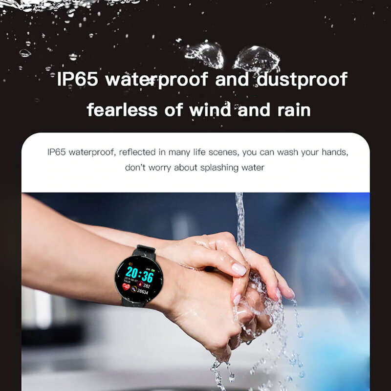 Reloj inteligente D18 para hombre y mujer, pulsera Digital resistente al agua con control de la presión arterial, seguimiento de actividad deportiva, compatible con apple Watch band
