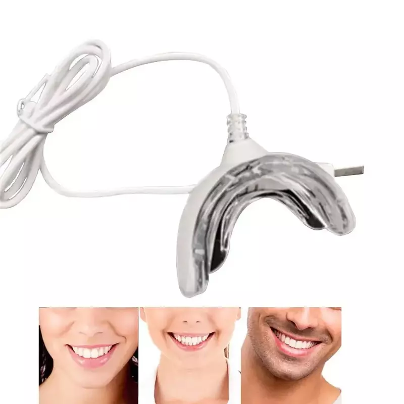 ポータブルLED歯のホワイトニングキット,USB充電器付きのインテリジェントな歯のホワイトニングツール,青,歯科用器具
