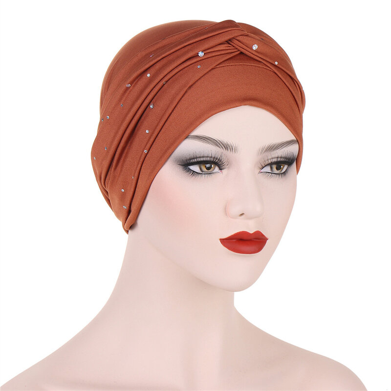 Damski muzułmański węzeł zakręcony na głowę do zawijania turbana na raka chemoislamska czapka arabska czapka czapka utrata włosów czapka czapka czapka hidżab