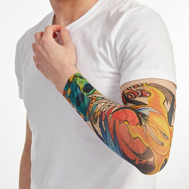 Утепленные рукава для бега баскетбола с УФ-защитой летние охлаждающие рукава с цветами рукава для татуировок рукава для рук Защита от солнца