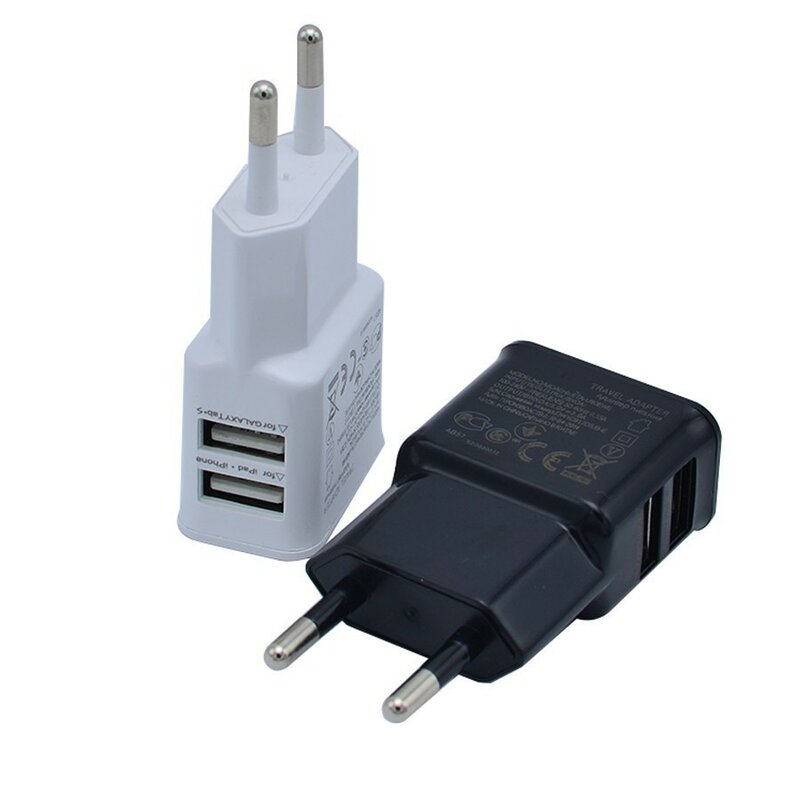 Phích Cắm EU 5V USB Kép Đa Năng Sạc Điện Thoại Di Động Du Lịch Sạc Adapter Cắm Cho Cho iPhone Samsung Xiaomi huawei