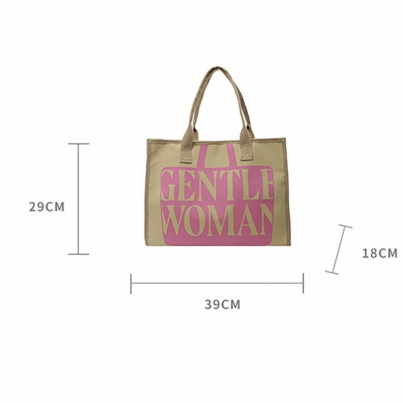 Canvas Shoulder Bags Fashion Large Capacity Letter Printing Commuting Bag Tote Bags Travel