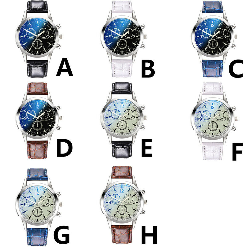 Luxury Watches Quartz Watch Fashion Six-Pin Round Dial Male Clock Watch Leather Band Bracele Watch For Male Reloj