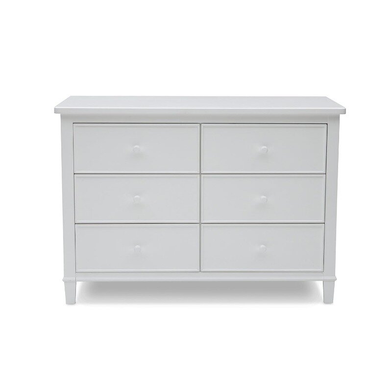 Haven 6 Drawer Dresser, Greenguard Gold Certified, White & Infant Changing Table with Pad, White