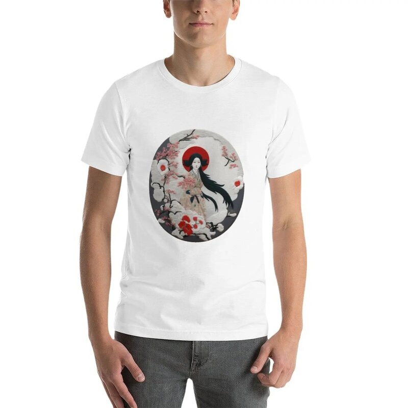 T-shirt manches courtes homme, estival et humoristique, avec le dieu japonais Amaterasu