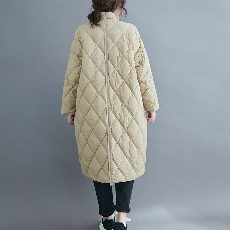 Plus Size 8XL 120kg inverno donna giacca lunga Warm Lady cappotto leggero piumino oversize parka piumini imbottiti
