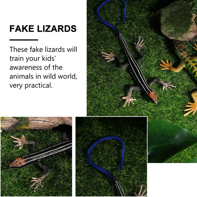 Plastic Lizard Toys Realistic Fake Lizards Artificial Reptile Lizard Educational Lizard Figurines Prop Halloween April Fools Day