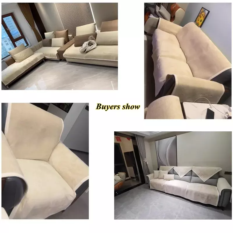 Non-Slip Thick Plush Couch Cushion Mat Corner Sofa Cover Sofas Towel Home Decor