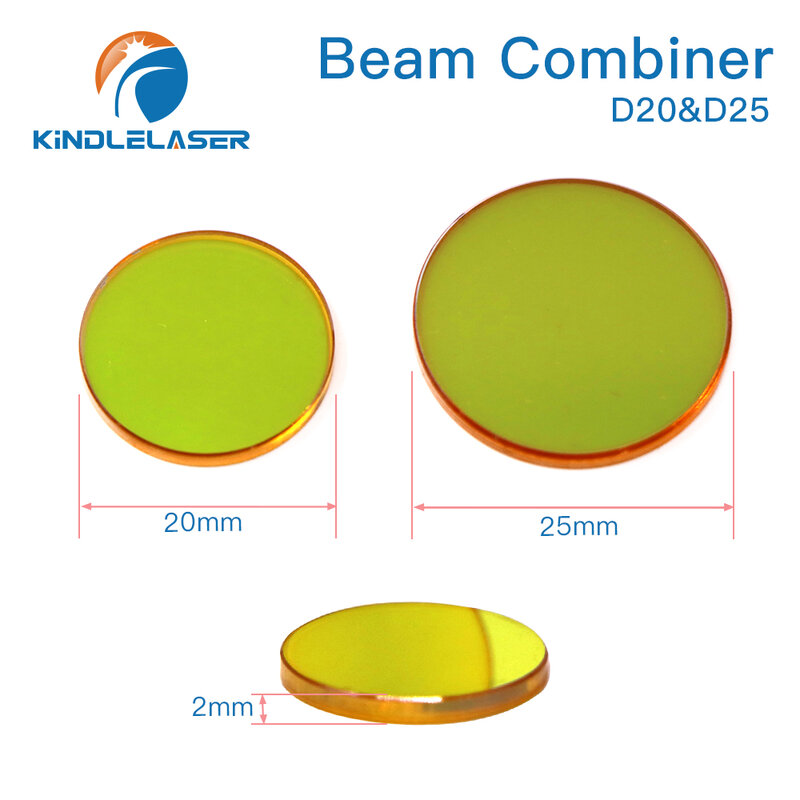 Laser Beam Combiner Lens Diameter 20Mm 25Mm Voor CO2 Lasergravure Snijmachine Passen Lichtpad En maken Laser Zichtbaar