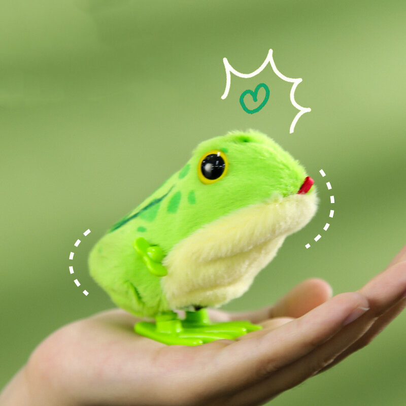 1Pcs New Cartoon Kawaii Simulation Frog Clockwork Toy Novelty Funny Cute Wind Up Jumping Frog Children's Toys Gifts